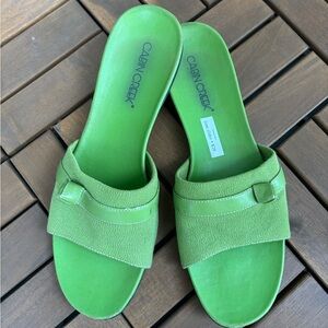 Cabin Creek Women's Vintage Green Slide Sandals